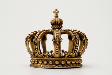Regal symbol, crown isolated on a white background, showcasing its intricate design and timeless elegance, perfect for highlighting the majesty and heritage associated with royal headpieces.