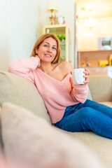 A beauty woman relaxed on the sofa