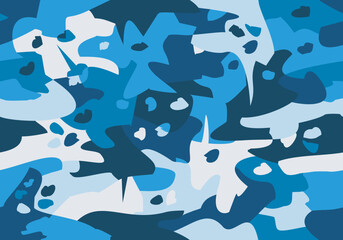 seamless navy blue camouflage pattern 
