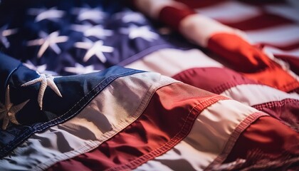 Fototapeta premium Patriotic Display of American Flag Close-Up