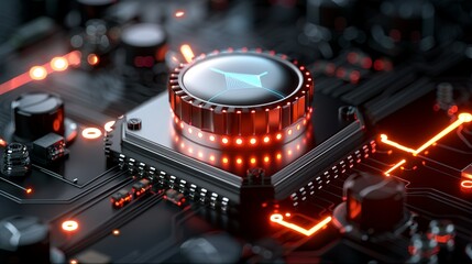 Signal processing innovations depicted in abstract art, integrating quantum principles. Illustration, Image, sci, Science, Technology, Engineering , Minimalism,