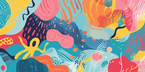 Fototapeta premium Abstract Colorful Shapes Pattern