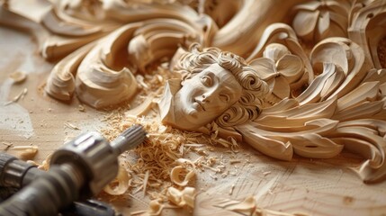Machine carves designs on wood
