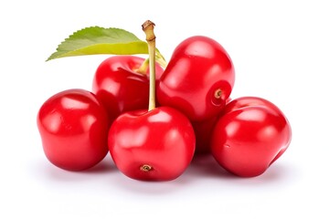 Acerolas isolated on white background