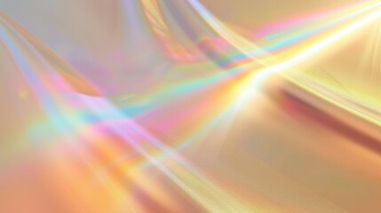 Trendy Pride Month Background: Rainbow Lights, Flare, and Texture on Beige