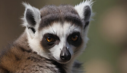 Fototapeta premium closeup of a ring-tailed lemur