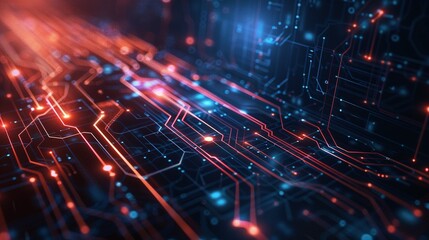 Obraz premium Advanced Cybersecurity Interface: Dynamic Network Visualization with Copy Space