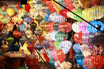 Fototapeta premium Hoi An night market, vietnamese style lanten stall