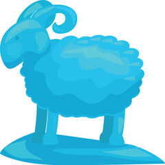 Blue ram standing on a hill representing the concept of peace and serenity