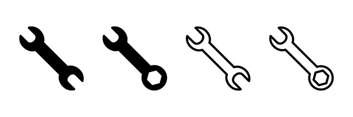 wrench icon vector isolated on white background. Wrench vector icon. Spanner symbol