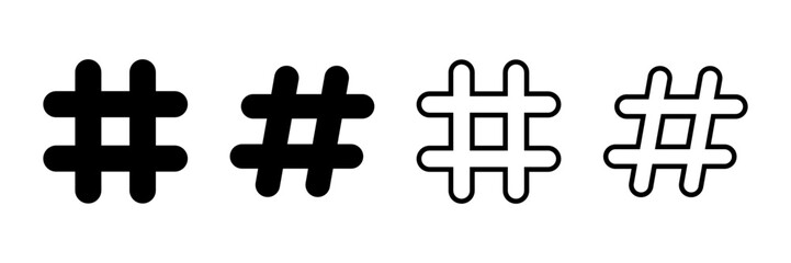 Hashtag icon vector isolated on white background. hashtag vector icon