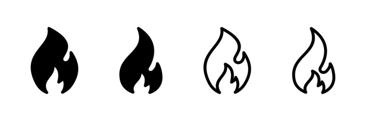 Fire icon vector isolated on white background. Fire flame icon template. Fire flames symbol vector
