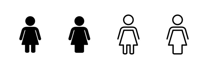 Female icon vector isolated on white background. woman icon vector