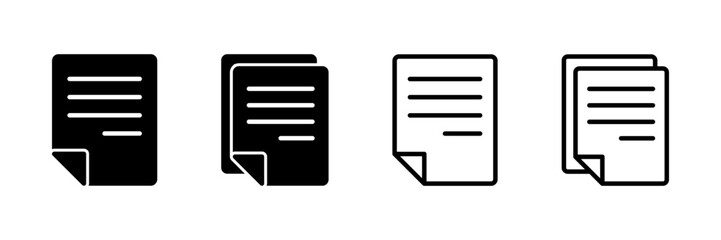 Document icon vector isolated on white background. Paper icon. File Icon