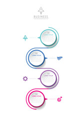 Vector infographic business presentation template with circular interconnection with 4 options.