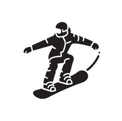 Obraz premium snowboarder silhouette vector illustration