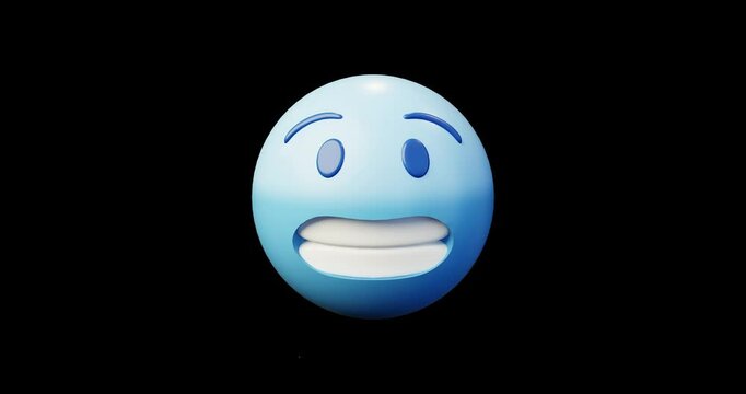 3d emoticon freezing cold emoji or yellow or blue ball emoticon 