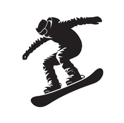 snowboarder silhouette vector illustration