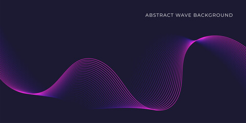 Abstract wave background with purple line pattern. Dynamic wave pattern. Futuristic technology concept. Vector illustration