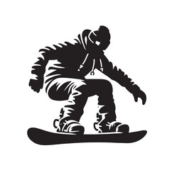snowboarder silhouette vector illustration