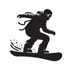 snowboarder silhouette vector illustration