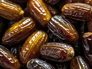 dates close up. date palm background. Date palm on a traditional craftsman market.Horizontal image.	