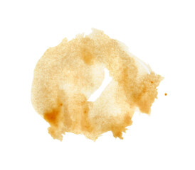 Dried coffee stain isolated on white, top view