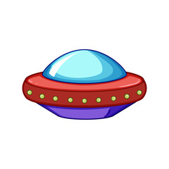 flying ufo ship cartoon. saucer space, space beam, 51 area flying ufo ship sign. isolated symbol vector illustration