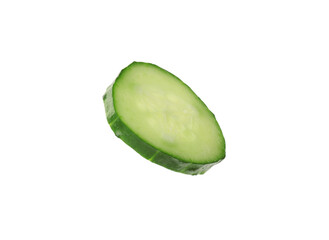 Piece of fresh cucumber isolated on white