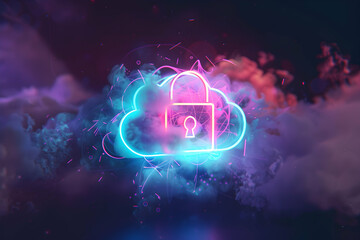 Abstract Digital Artwork of Cloud Computing Security