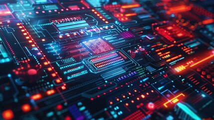 Obraz premium Cybersecurity Network Interface: Advanced High-Tech Visualization with Copy Space