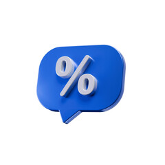 percent balloon message symbol 3d icon illustration
