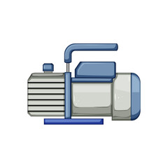 air vacuum pump cartoon. hvac system, technician industry, gauge water air vacuum pump sign. isolated symbol vector illustration