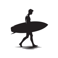 silhouette of Men with surfboard vector illustration