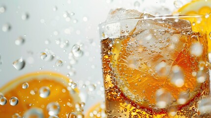 Orange Soda with Ice and Splash