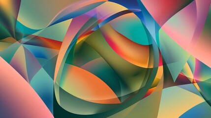 Abstract Art With Overlapping Shapes and Vibrant Colors