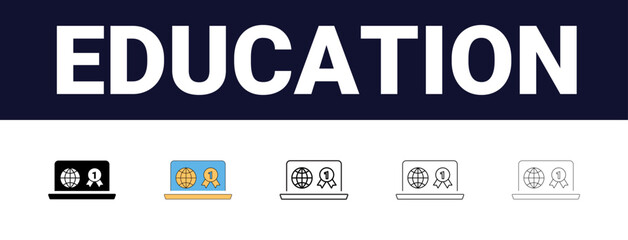 Different style Editable outline Back to school icons collection. outline icons related to higher education. Editable, filled, outline, line and stroke style can be used for web, mobile, ui,