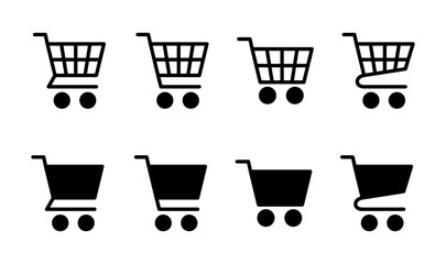 Shopping icon set. Shopping cart icon. Trolley icon vector
