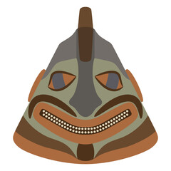 Ethnic animal mask or hat of Tlingit Indians. Indigenous Native American design. Isolated vector illustration.