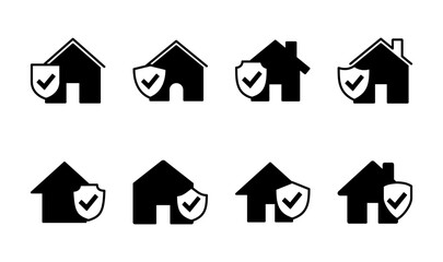 House insurance icon set. house protection icon.