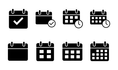 Calendar icon set. Calender symbol. calendar vector icon