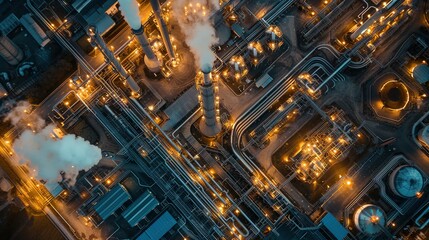 Drone View of Modern Industrial Zones and Cloud Computing Applications