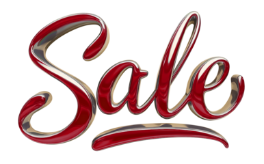Word "SALE" written in a fluid, cursive script
