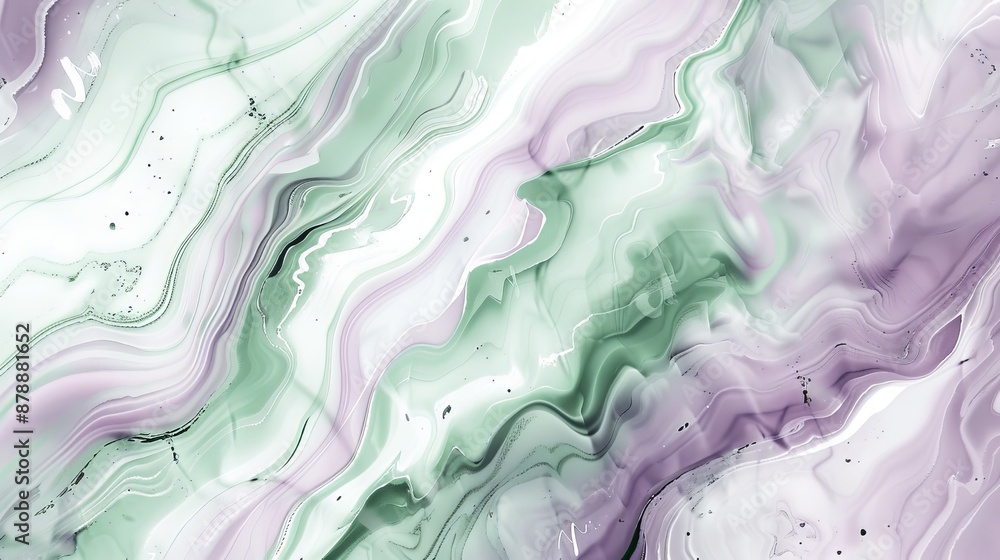 Canvas Prints Abstract background of lavender and green marble texture. Liquid marble pattern