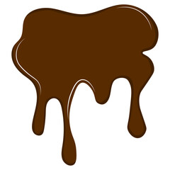 Chocolate Dripped Icon. Isolated on White Background. Vector Illustration in Cartoon Design Style.