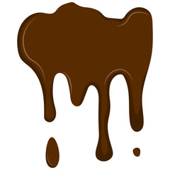 Chocolate Dripped Icon. Isolated on White Background. Vector Illustration in Cartoon Design Style.