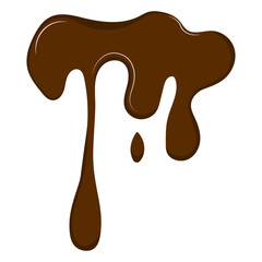 Chocolate Dripped Icon. Isolated on White Background. Vector Illustration in Cartoon Design Style.