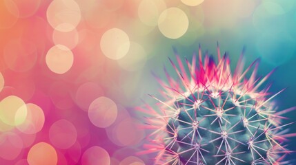 Obraz premium Abstract Cactus with Bokeh Background.