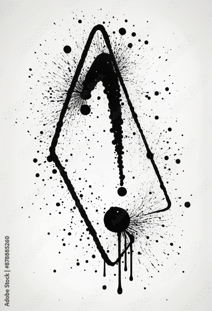 Canvas Prints Black spray stain, exclamation mark 