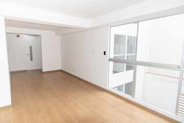 Apartment living room with wooden floor